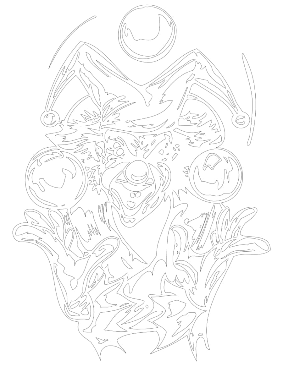Clown Drawing Bw Tracing Shape Free Vectors